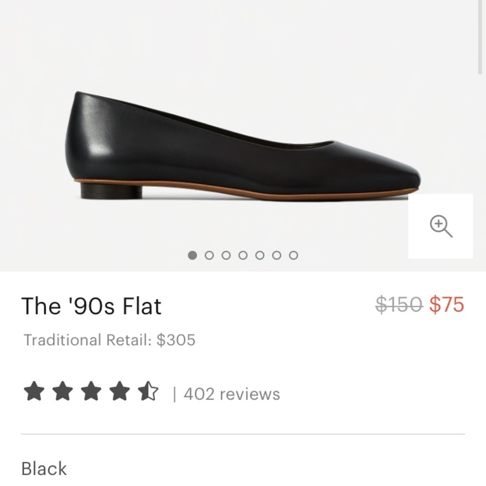 Everlane ‘90s flat new in box - black